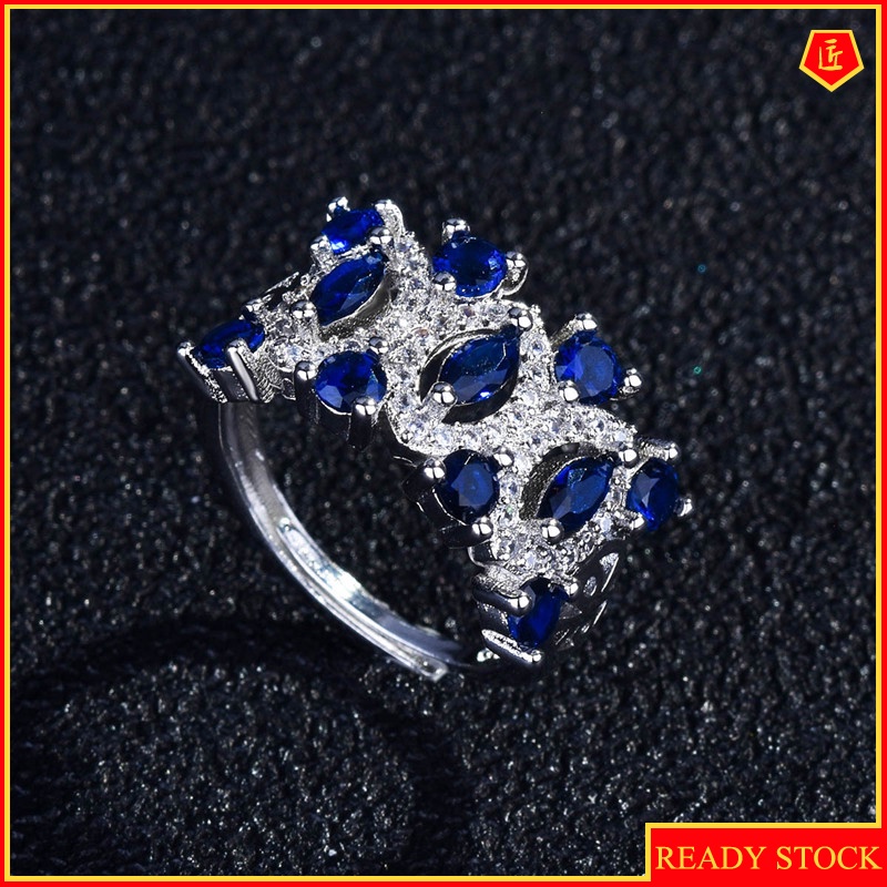 [Ready Stock]Natural Sapphire Ring Pt950 Platinum Fashion Personality