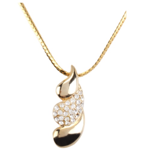 1901 Jewelry Kalung Wanita Nama Berlian Swarovski Lapis Emas