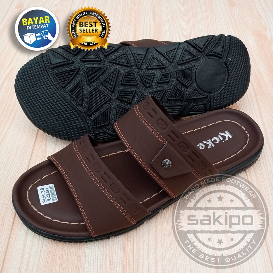 PROMO 2.2 SANDAL PRIA DEWASA KICKERS BAN 2 TRENDI TERMURAH TERBARU / SANDAL SLOP TREPES / SAKIPO