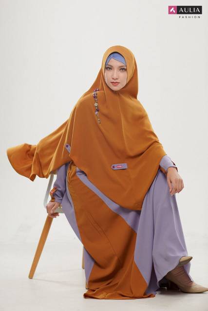 Gamis Aulia Zanuba Lilac Gamis syari wanita muslimah premium original aulia fashion