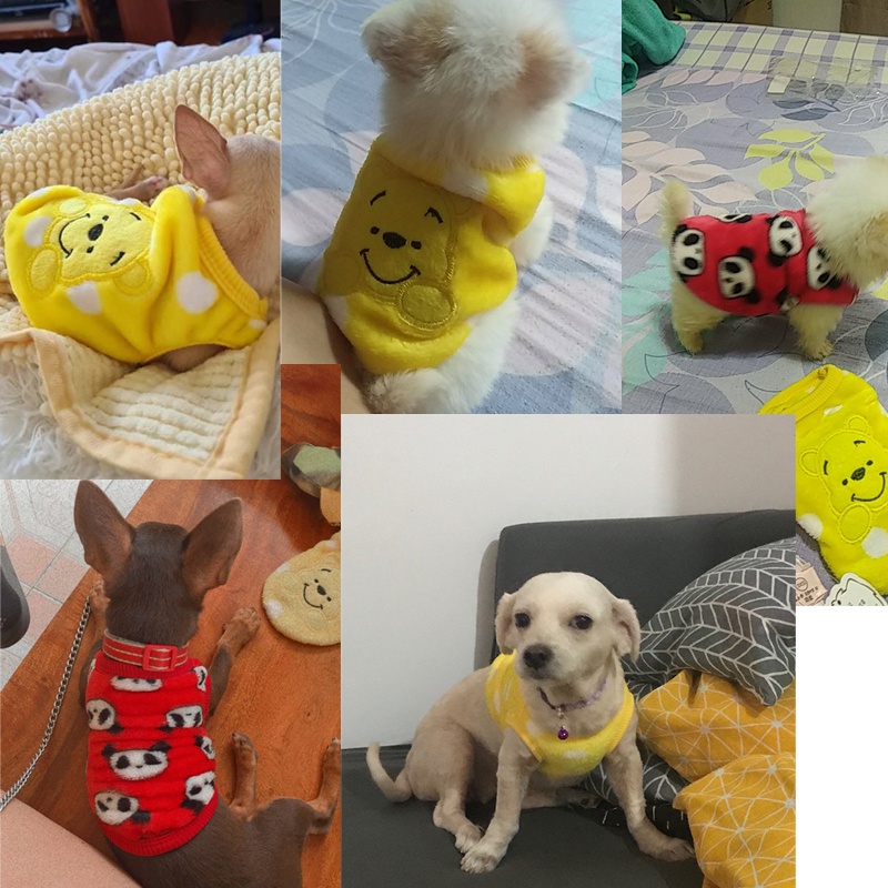 ★〓YUFeiPet〓★ Pet Vest Cat and Dog Flannel Warm Autumn and Winter Small Cartoon Animal Clothing