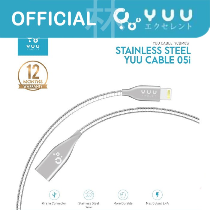 Yuu YCBM05i Data Cable Lightning Stainless steel