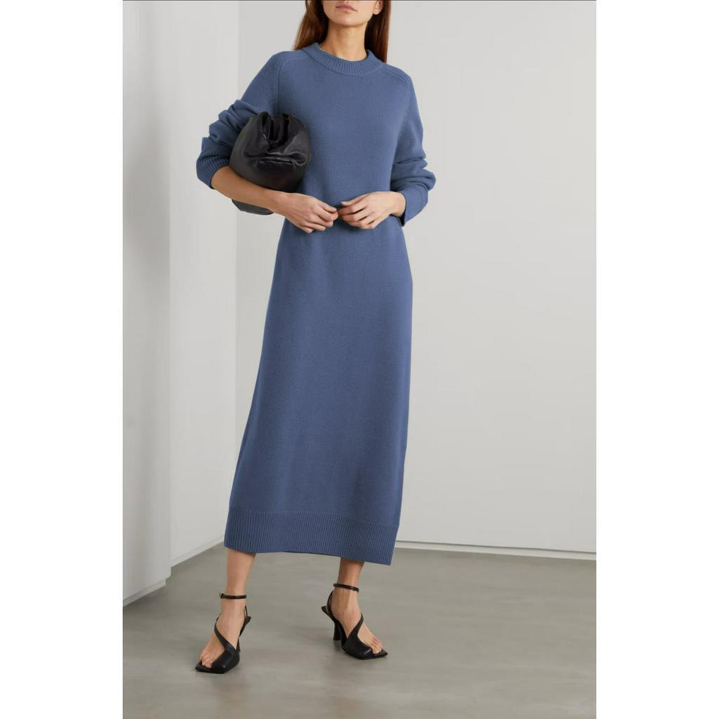 Zaria Knit Midi Dress Rajut 7 GET Wanita Korean Style Premium Polos Simple Mewah Long Tunik Dress Boxy Kekinian Terbaru 2023