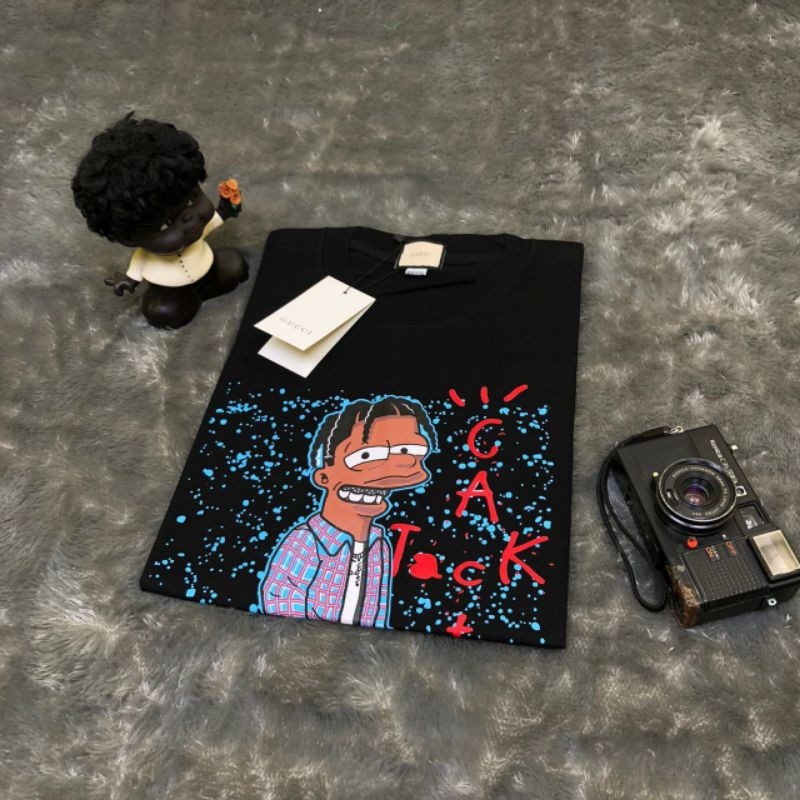 TSHRIT KAOS BAJU GUCCI TRAVIS SCOTT BLACK LIKE ORI