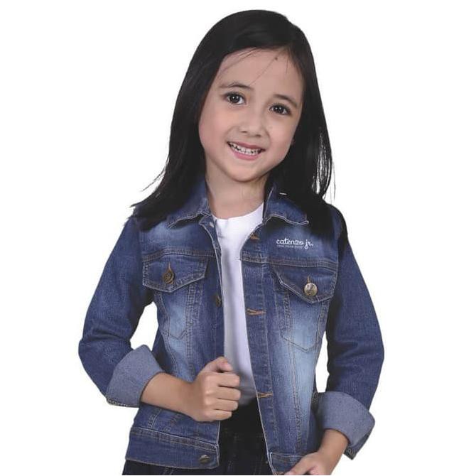 Jaket Anak Perempuan - Jaket Levis Anak Perempuan Sweater Jeans Denim Catenzo jr CNU134