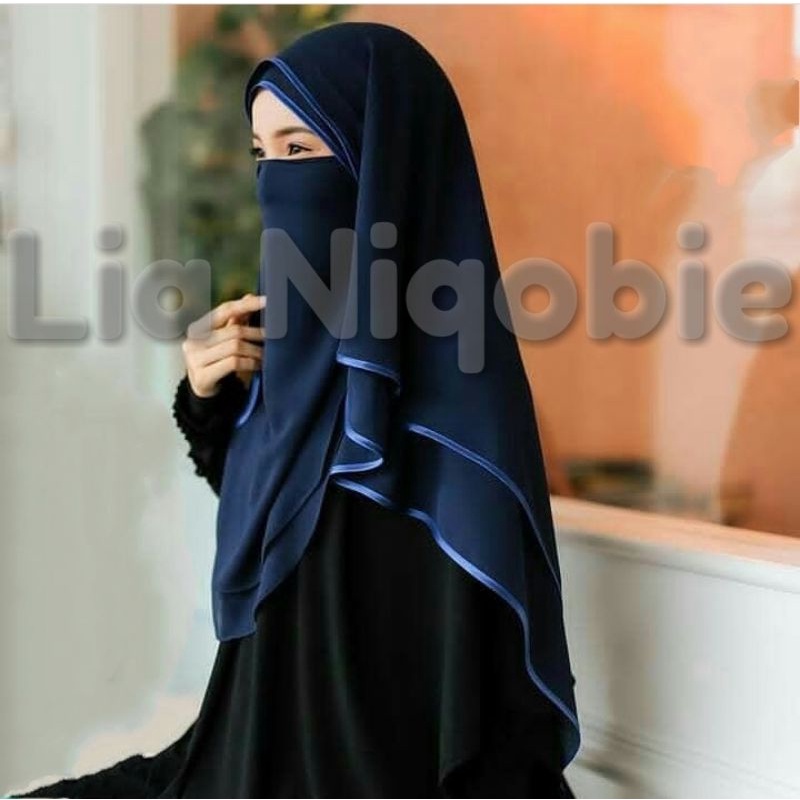 Niqob Veil 2 Layer Navy