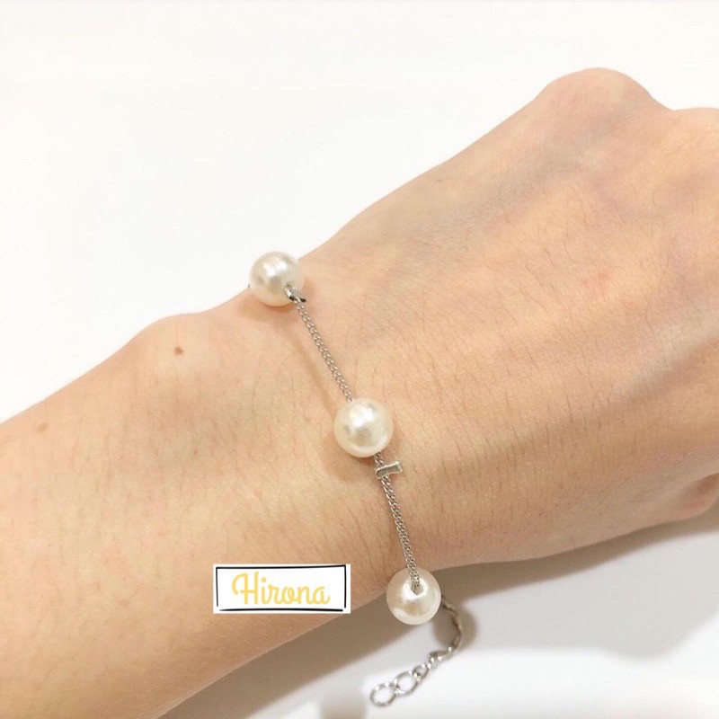 Gelang rantai silver pearl gelang fashionable classic style aksesoris wanita korea