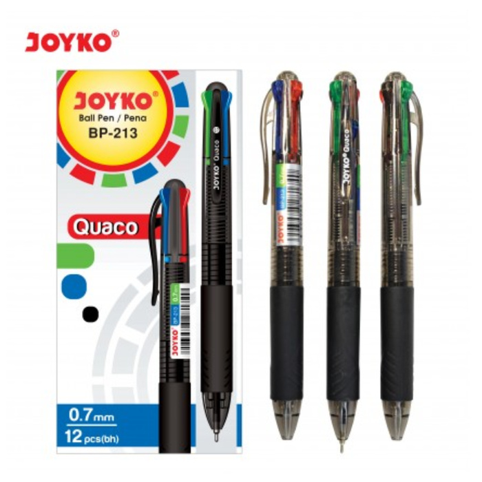 

TERBARU GROSIR! Pen / Pulpen / Balpoint Joyko 4 Warna BP-213 Quaco ( ECER/PCS)