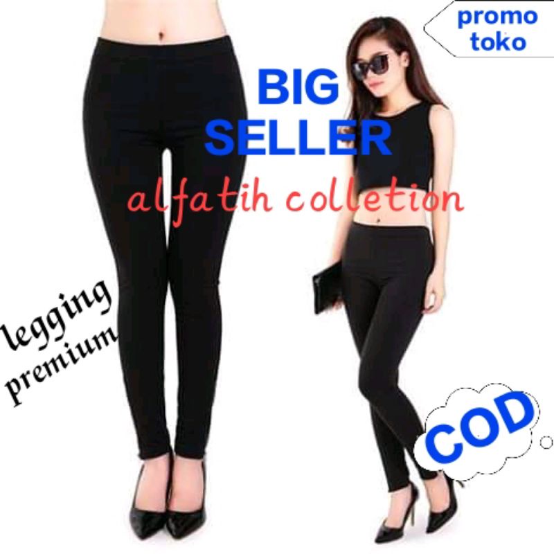 LEGGING PANJANG SPANDEK LICIN ELASTIS ADEM LEMBUT&amp;TEBAL BB35KG/60KG