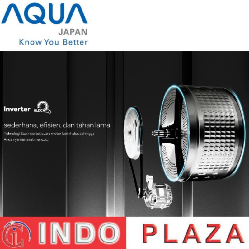 MESIN CUCI AQUA FRONT LOADING FQW-105829QD 10.5 Kg INVERTER