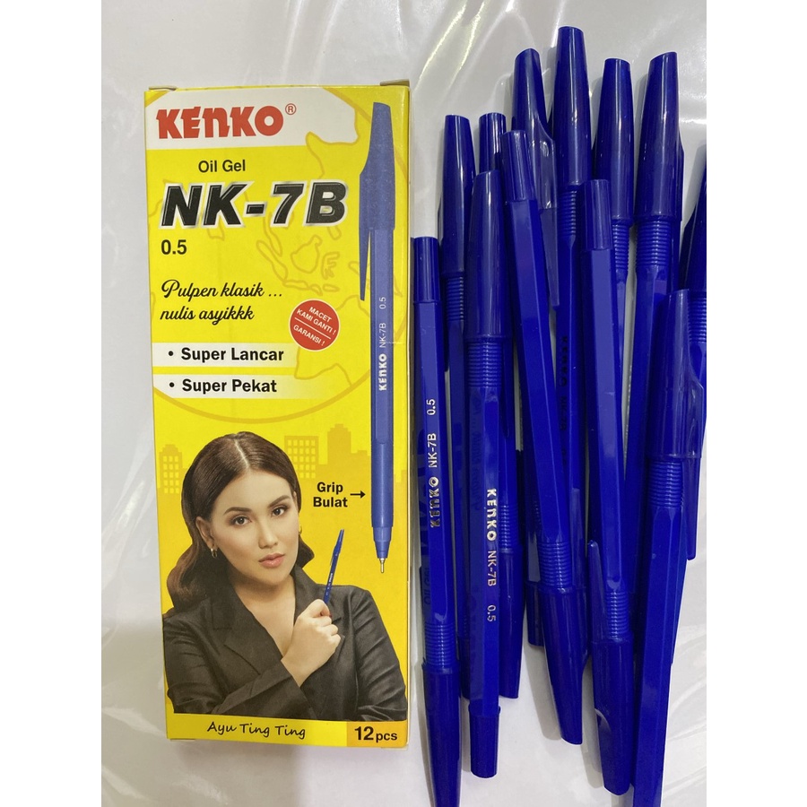 

Ballpoint Kenko NK-7B 0.5 mm per 3 pcs / Ballpoint Oil Gel Ink Kenko / Ballpoint Tutup biru 0.5 mm