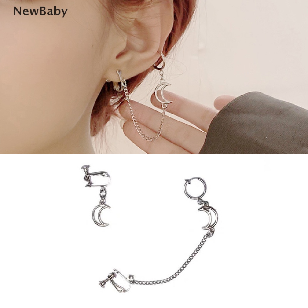 Anting Bentuk Bulan Model Hollow Out Irregular Gaya Punk Korea Untuk Wanita