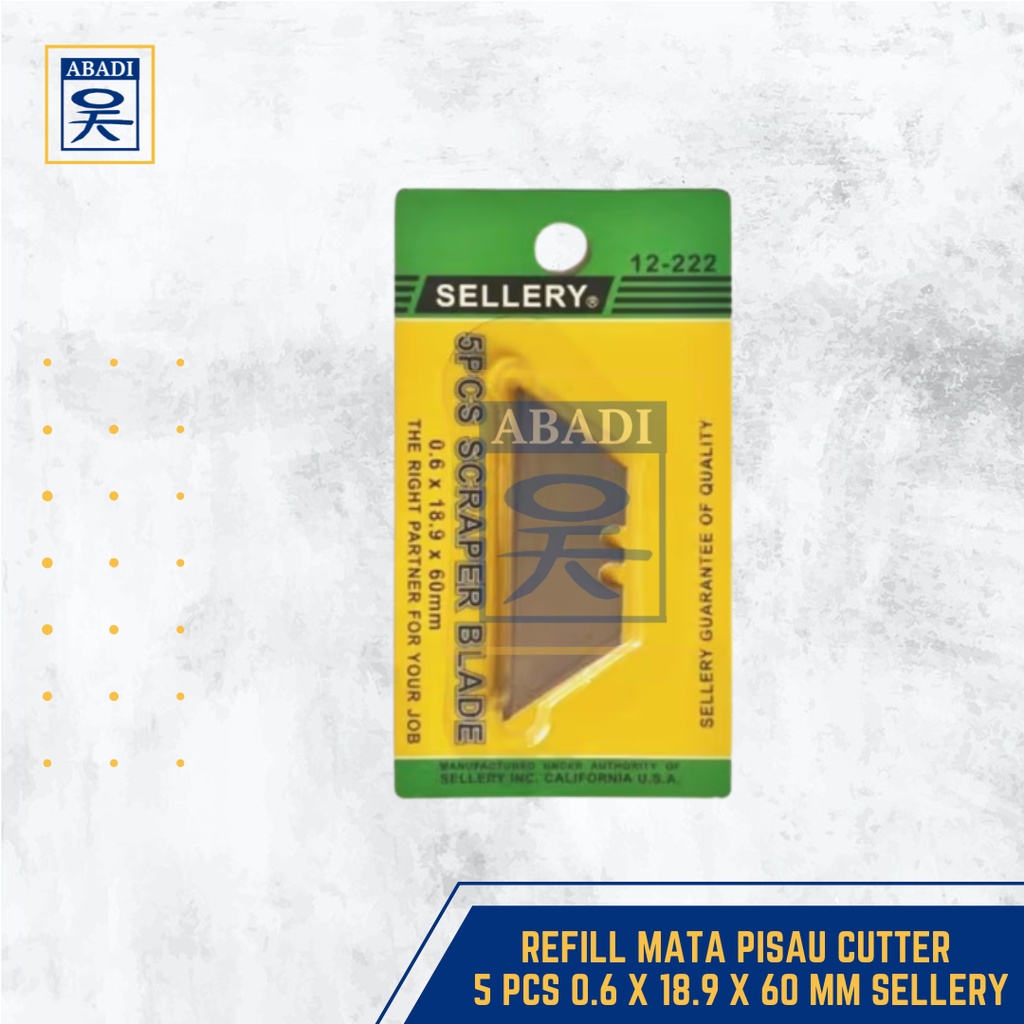 

REFILL MATA PISAU CUTTER 5 PCS 0.6 X 18.9 X 60 MM SELLERY