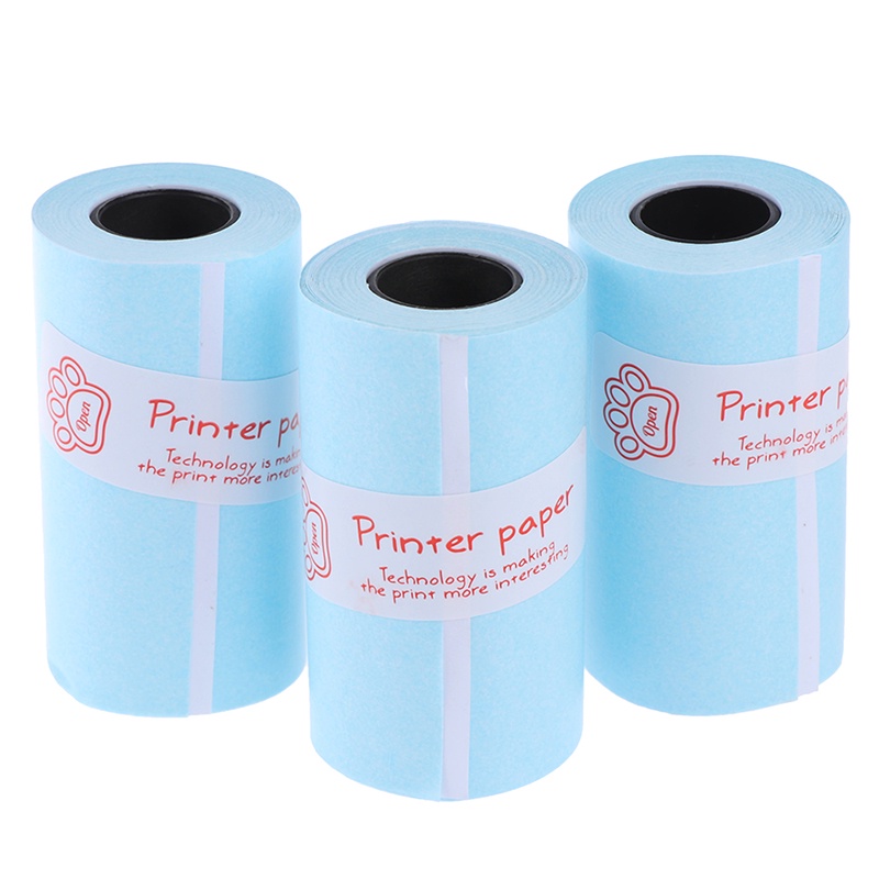 (LUCKID) 3 roll Stiker Kertas thermal Motif Print