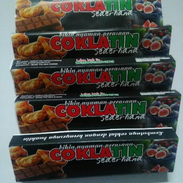 

Coklatin coklat berisi buah tin