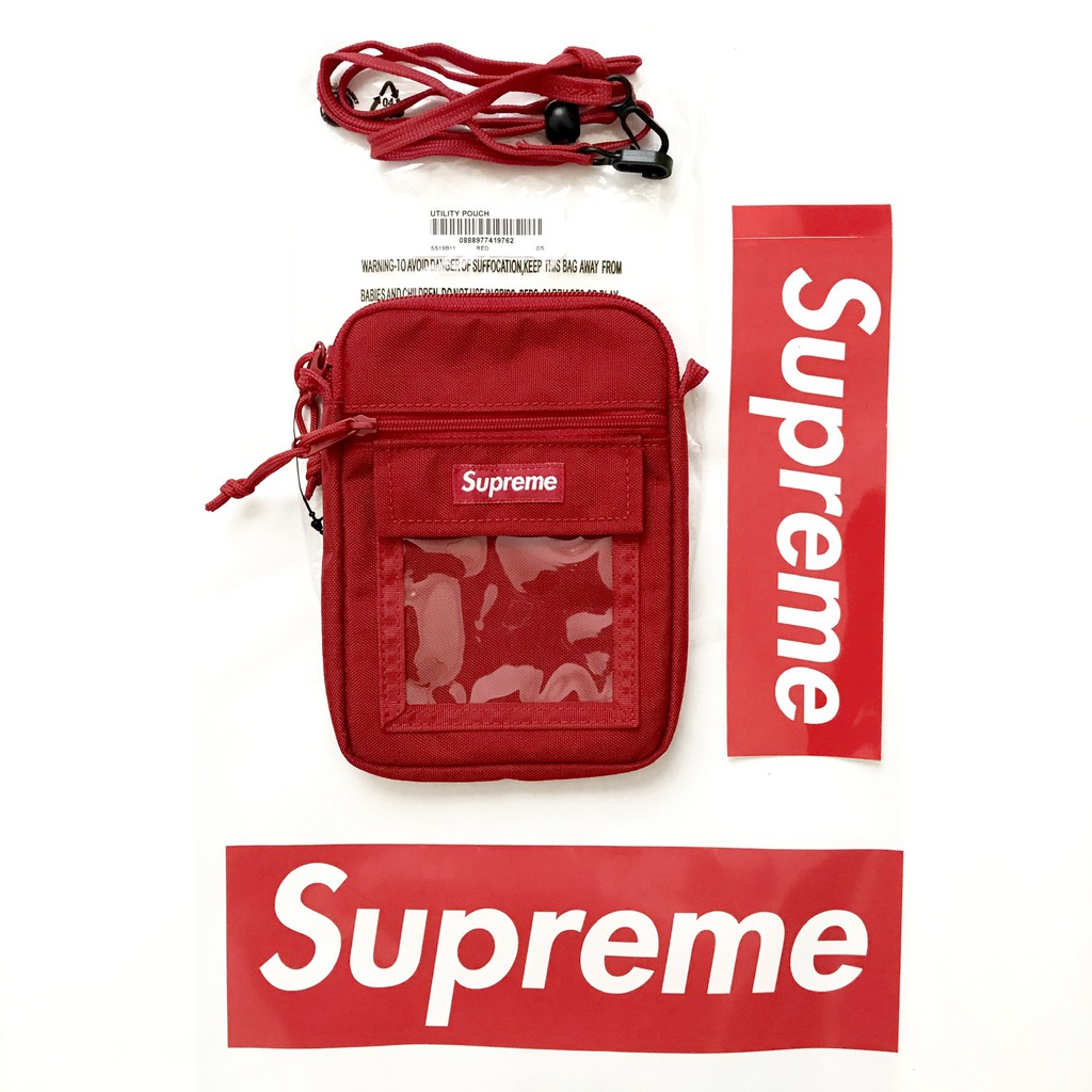 supreme red utility pouch