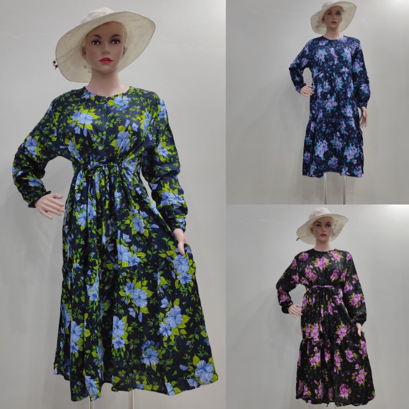 Tunik Rayon Motif Bunga Busui Friendly