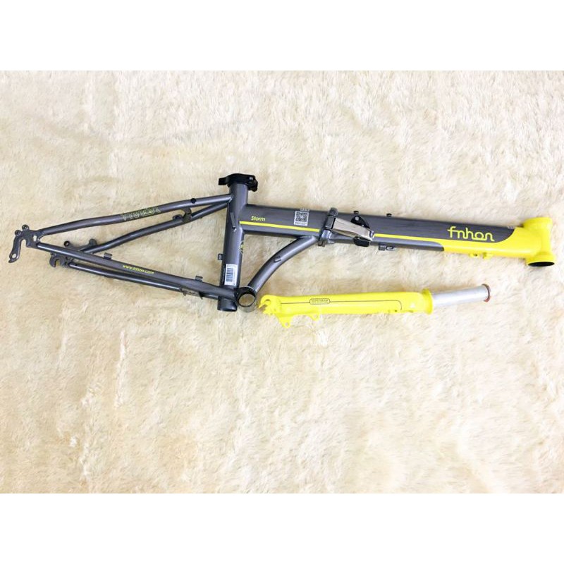 Frame Fork Fnhon Storm abu abu kuning 2 warna grey yellow Discbrake DB Disc brake