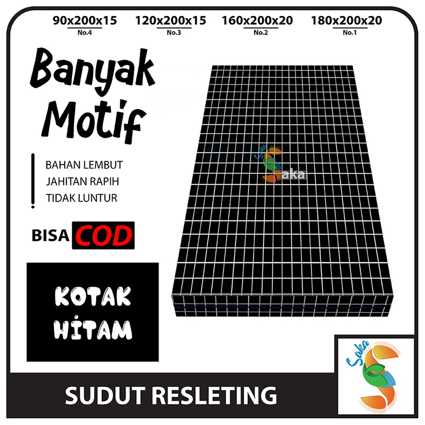 Sarung Kasur Busa Resleting 80x200 90x200 120x200 100x200 140x200 160x200 180x200 Poly TR Single No 4 Double No 3