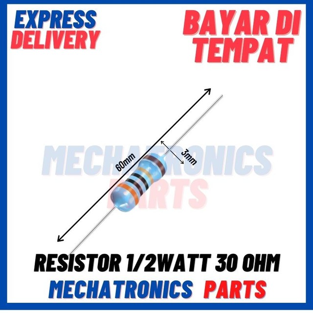 RESISTOR 1/2WATT 30 OHM