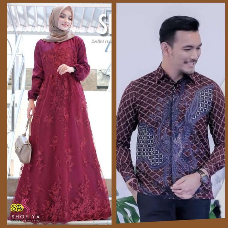 [COUPLE SPESIAL BAJU LEBARAN] COUPLE GAMIS TIARA MAXI DRESS TULLE MUTIARA - GAMIS COUPLE KEKINIAN - DRESS