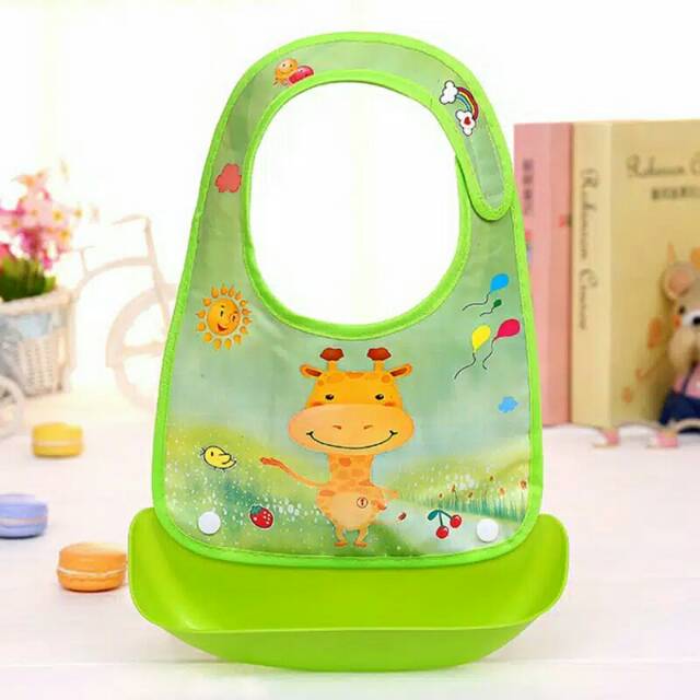 Celemek Bayi Slabber Bayi Tatakan Makan Baby Bib Cartoon Alas Makan Bayi