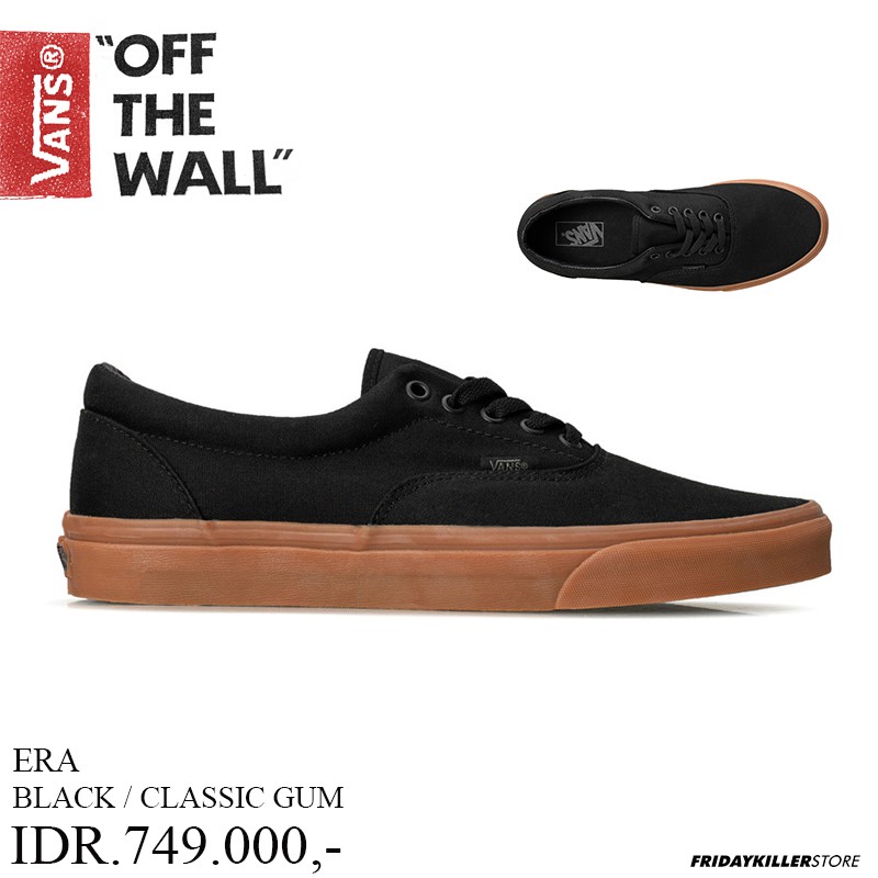 SEPATU VANS OFF THE WALL | ERA BLACK CLASSIC GUM