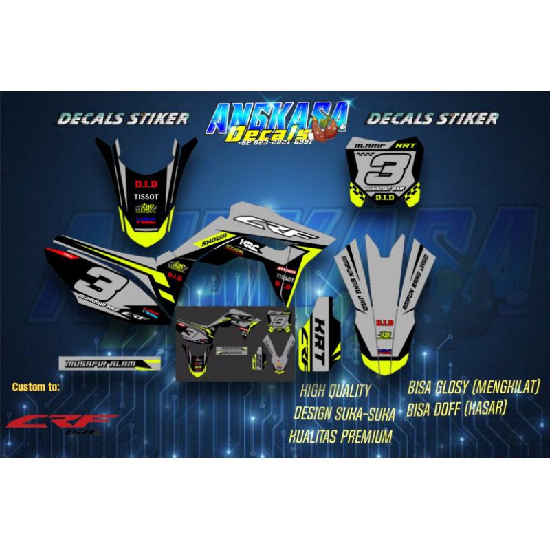 Decal sticker stiker crf 150/250 costum