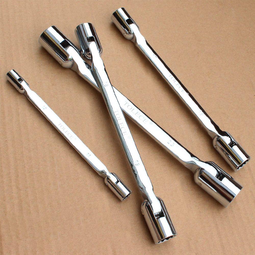 Kunci Pas SOLIGHTER Barang Olahraga Tahan Lama Kepala Fleksibel Ganda AutoRepair Alat Aksesoris Bersepeda Hand Tools Rotary Socket Spanner