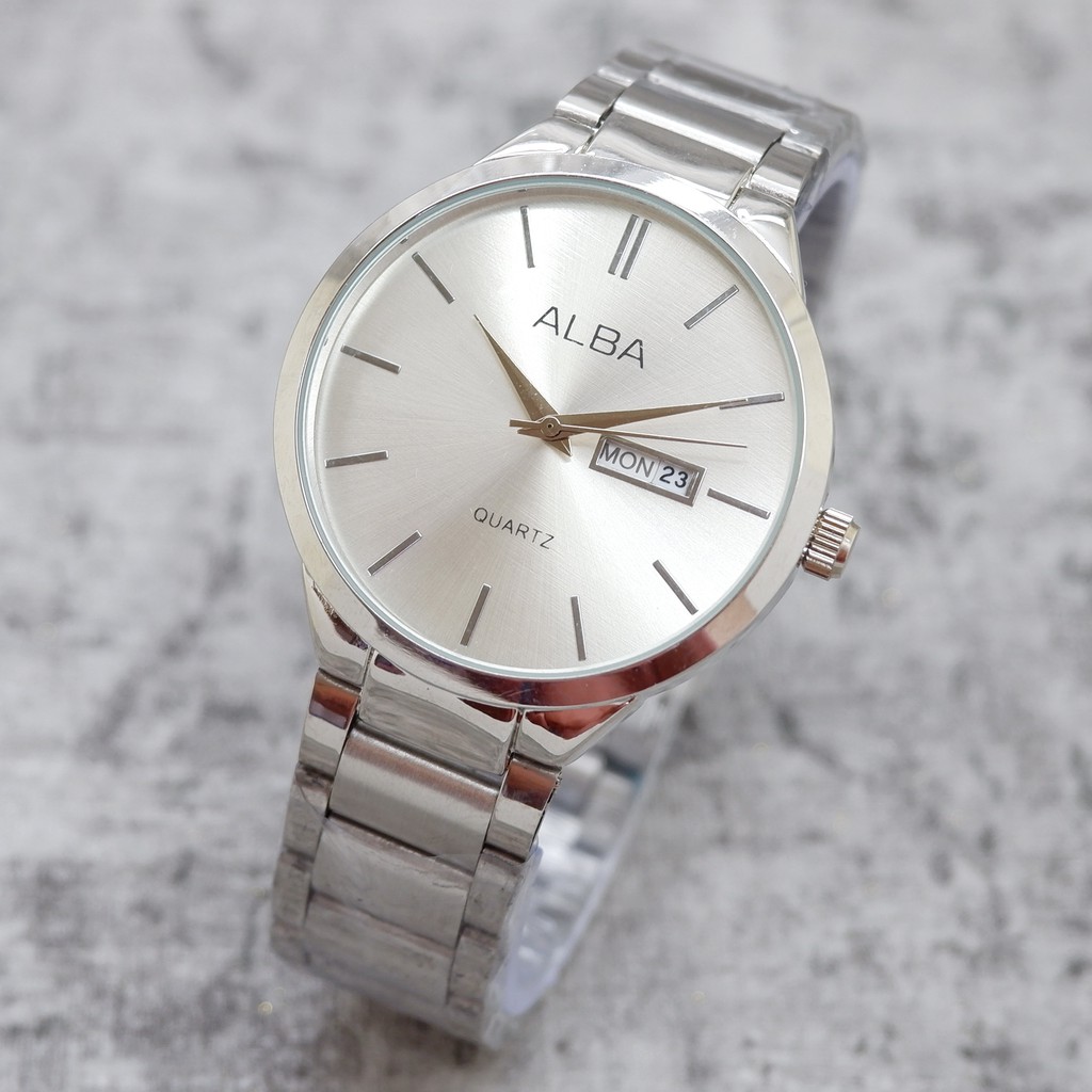 Jam Tangan Alba Rantai Pria Tanggal Hari Aktif