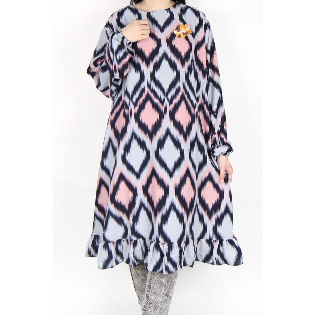 Maliju Tunik Jumbo LD 130 CM Bigsize Rempel Katun Linen - A3702