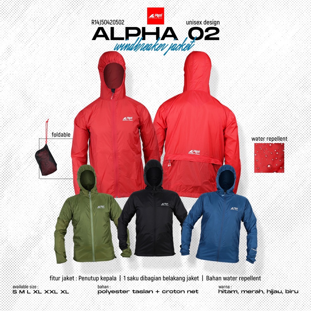 JAKET RIDING REI WINDBREAKER ALPHA