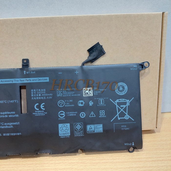 Baterai Batre Laptop Dell XPS 13 3301 7390 9370 9380 Series Type DXGH8 -HRCB