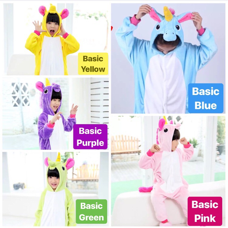 BAJU ONESIE UNICORN  PINK BLUE PIYAMA KOSTUM Shopee Indonesia