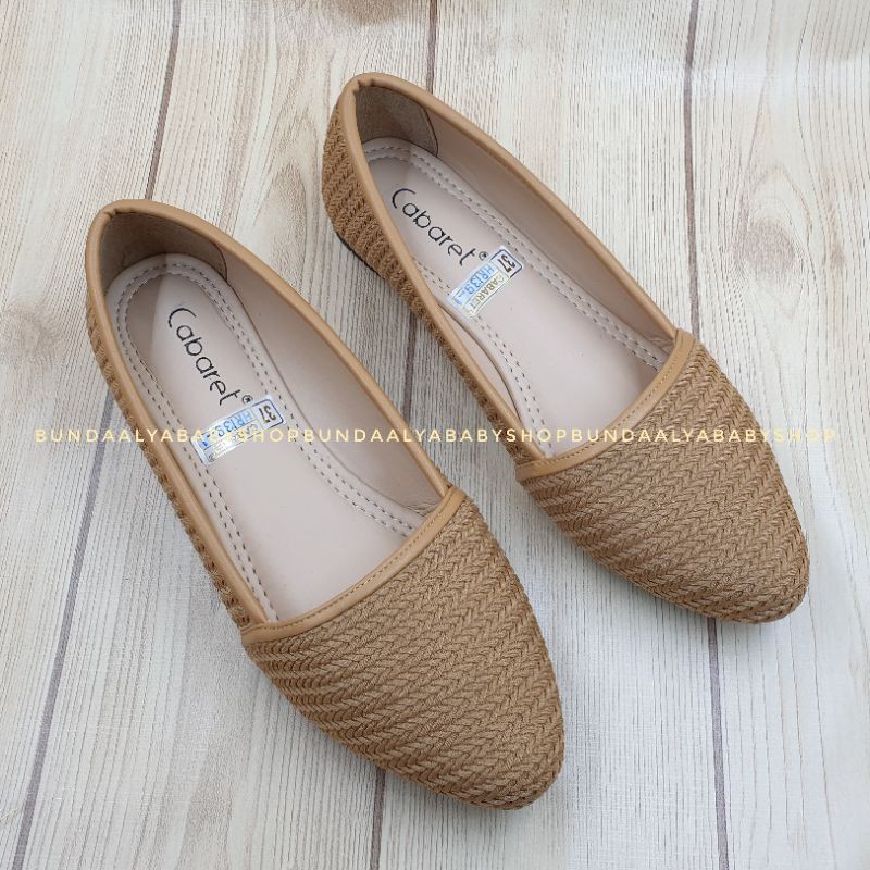 Sepatu Wanita Slip on Casual Flatshoes CABARET - Sepatu Wanita Premium Size 37 - 40 COKLAT -Sepatu Flatshoes Suede Simple