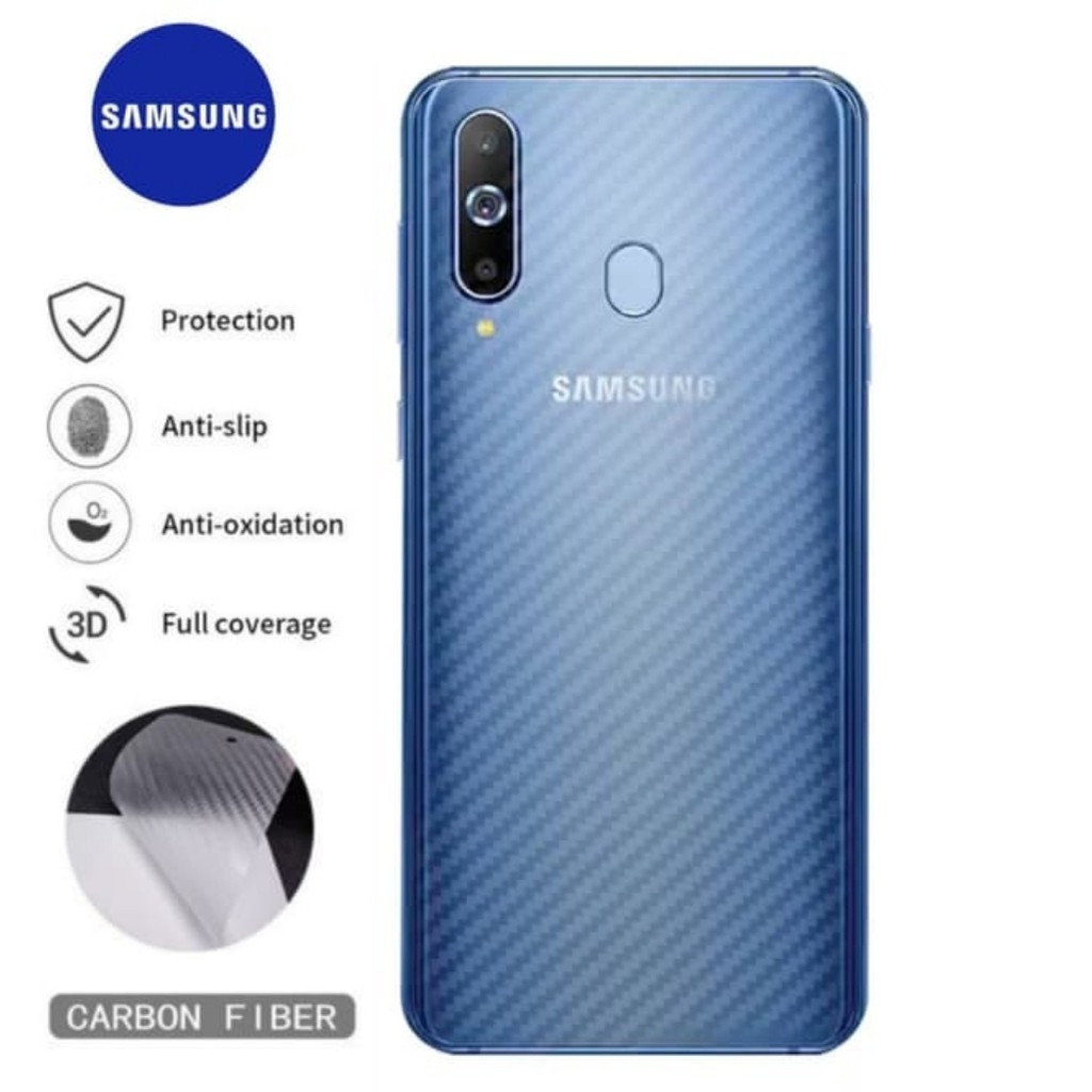 Samsung A01  A10/ A10S/ A11 A20/S A21S A30/S A31 A51 etc: Sticker Carbon /Garskin