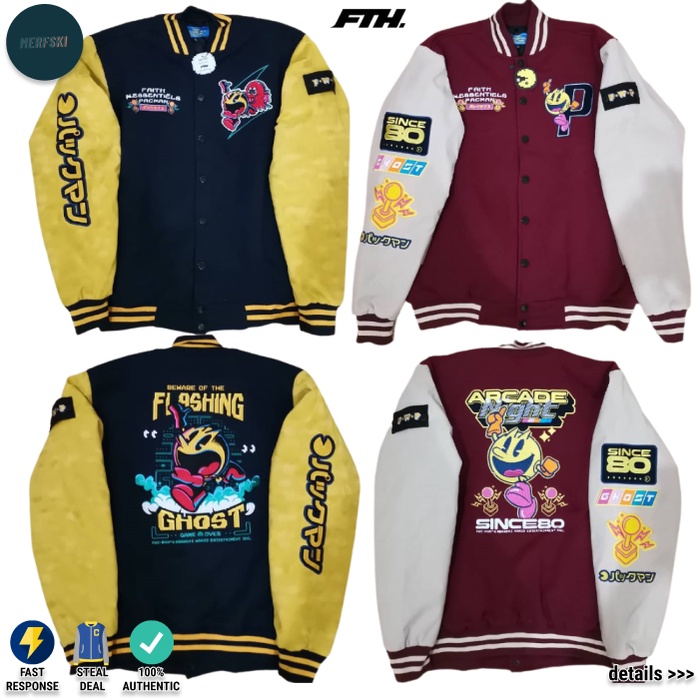 JAKET VARSITY FAITH INDUSTRIES W.E W.ESSENTIELS PAC-MAN PACMAN PHASE / FASE 2