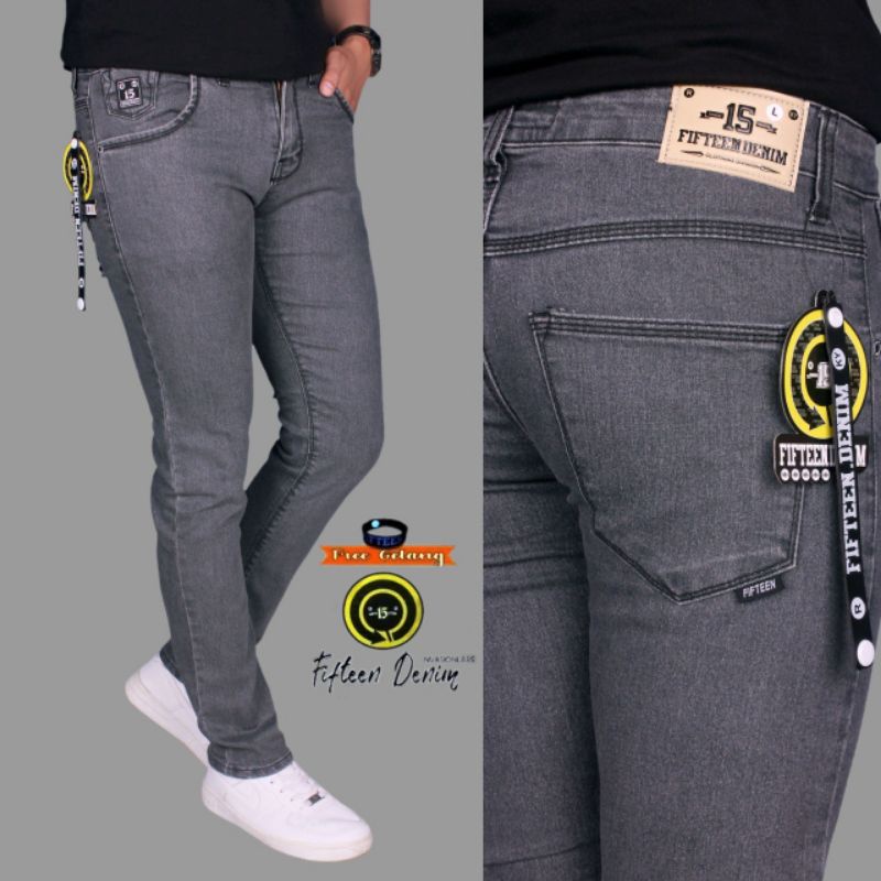 Celana Pria Jeans Pensil Jeans Strech