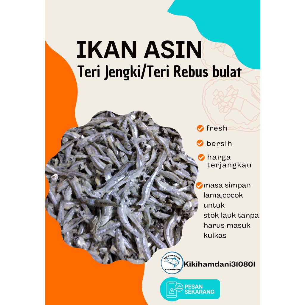 

Ikan Asin Teri Jengki Bulat/Rebus Bulat 1 Kg