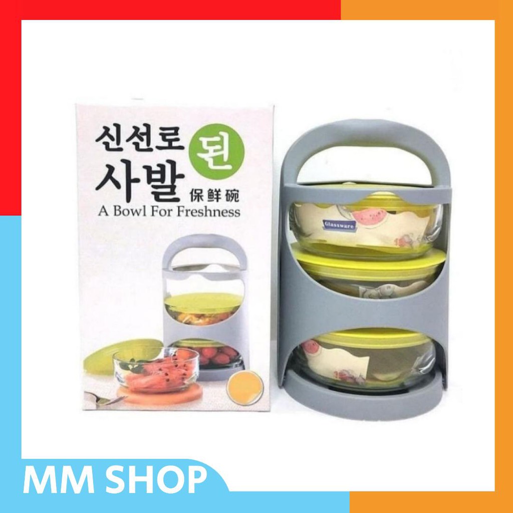 RANTANG KACA 3 SUSUN MANGKOK OLLA BOWL MURAH