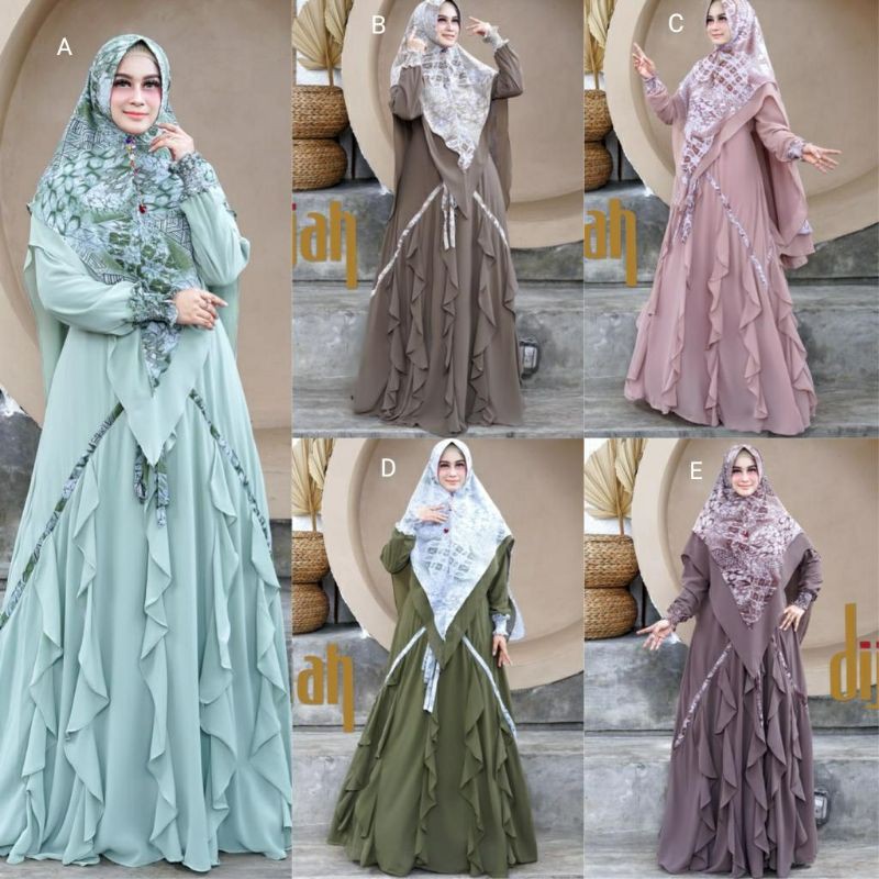 DIJAH 236 GAMIS SYARI PREMIUM SET SYAR'I TERBARU BAJU SYARI CERUTY