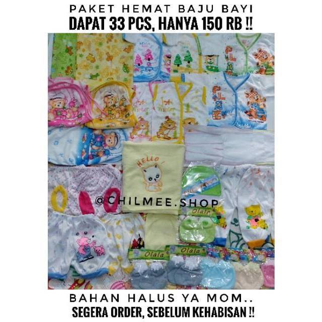 1 Paket Hemat Lengkap Perlengkapan Bayi Newborn 37 Pcs! Paket Baju Bayi Baru Lahir-1