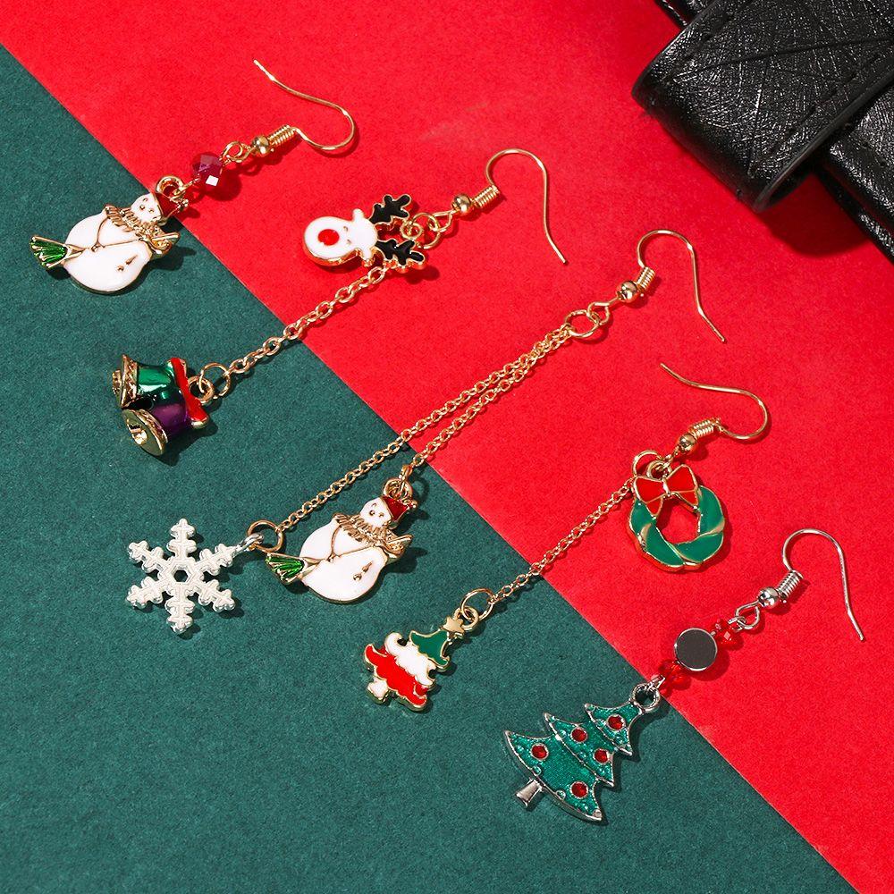 Solighter Drop Earrings Perhiasan Pesta Baru Santa Claus Elk Dekorasi Natal