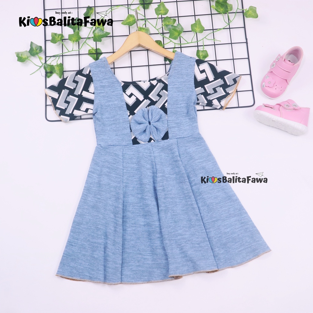 Dress Nadine uk Bayi - 8 Tahun / Pakaian Baju Cewek Dres Pesta Import Baby Perempuan Murah Harian