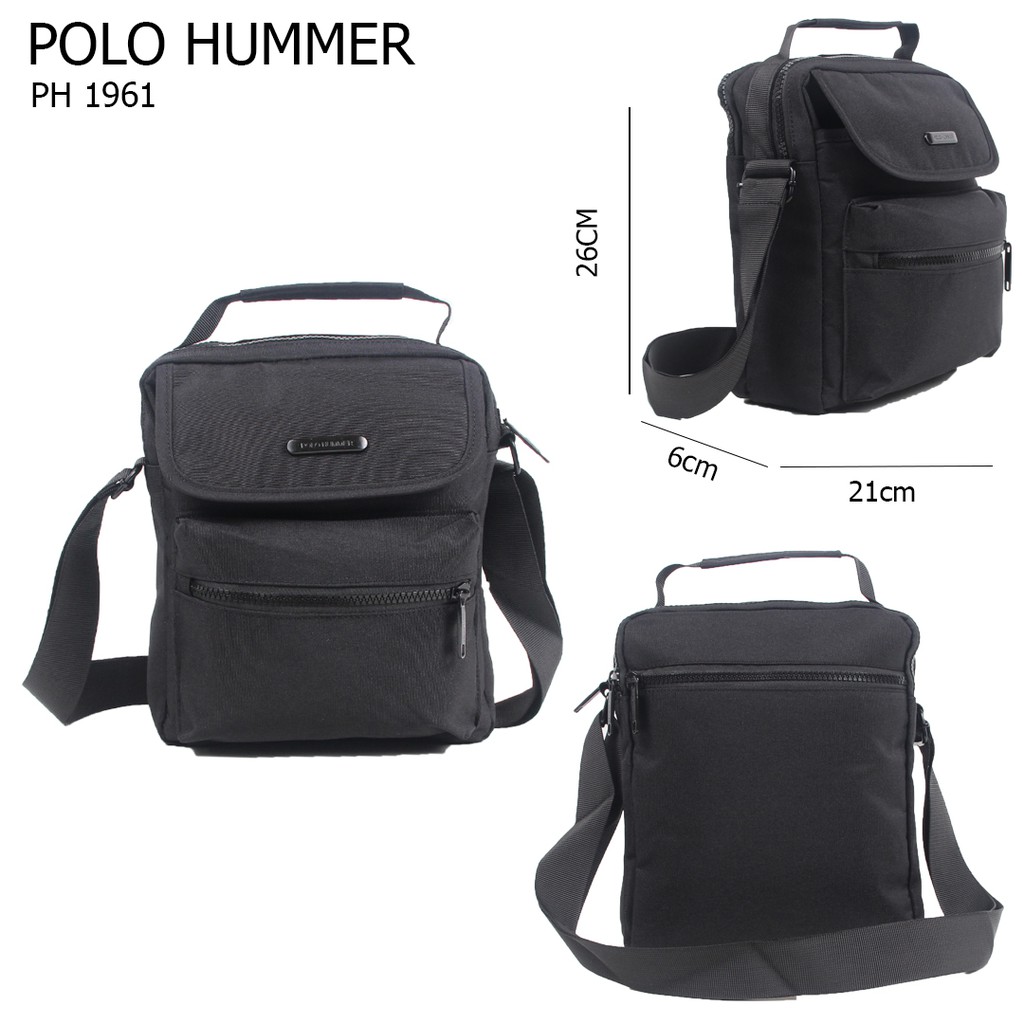 TAS SELEMPANG TRAVEL POUCH - POLO HUMMER - BLACK