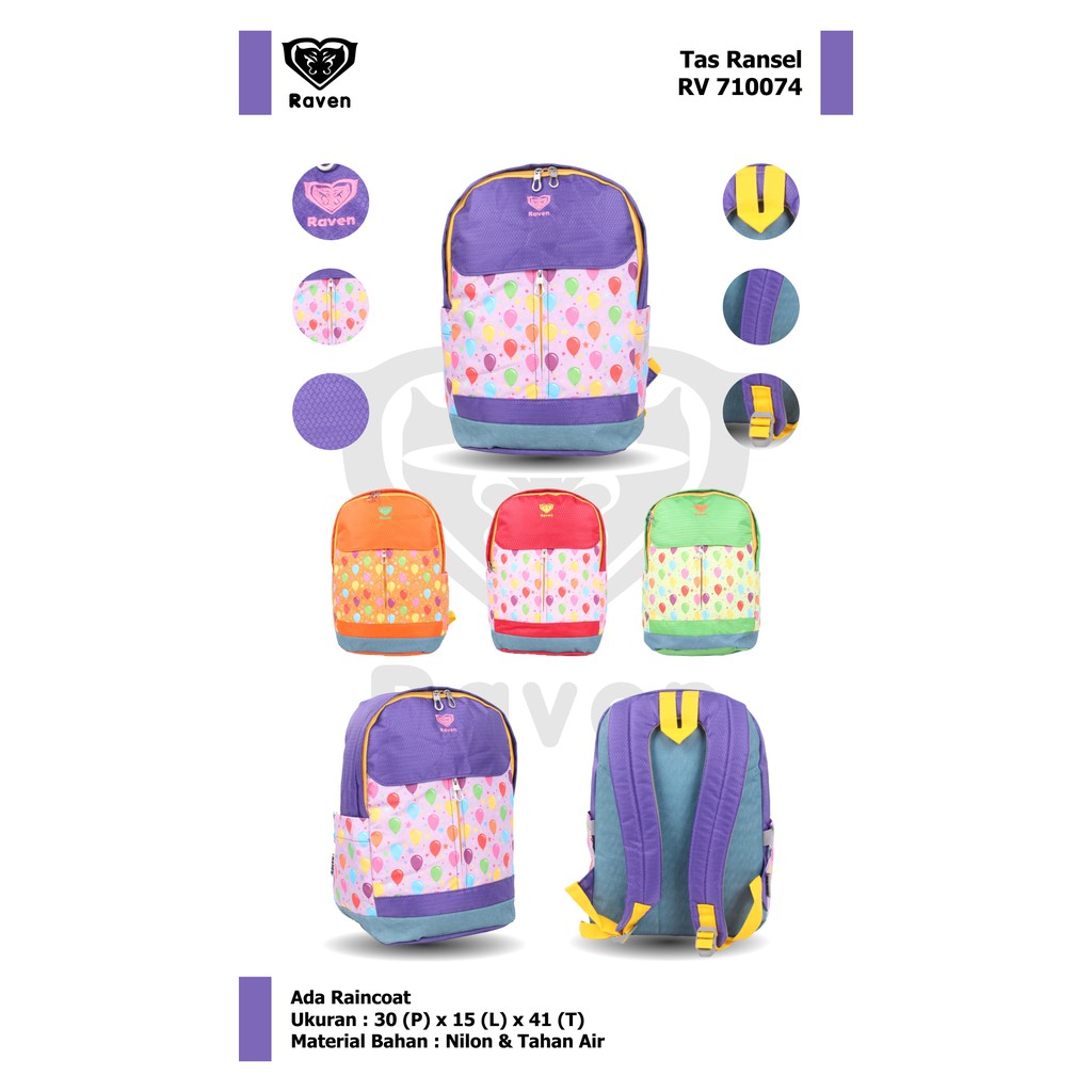 [KLIKTAS] Tas ransel sekolah perempuan RAVEN - RV 710074 - backpack mahasiswa