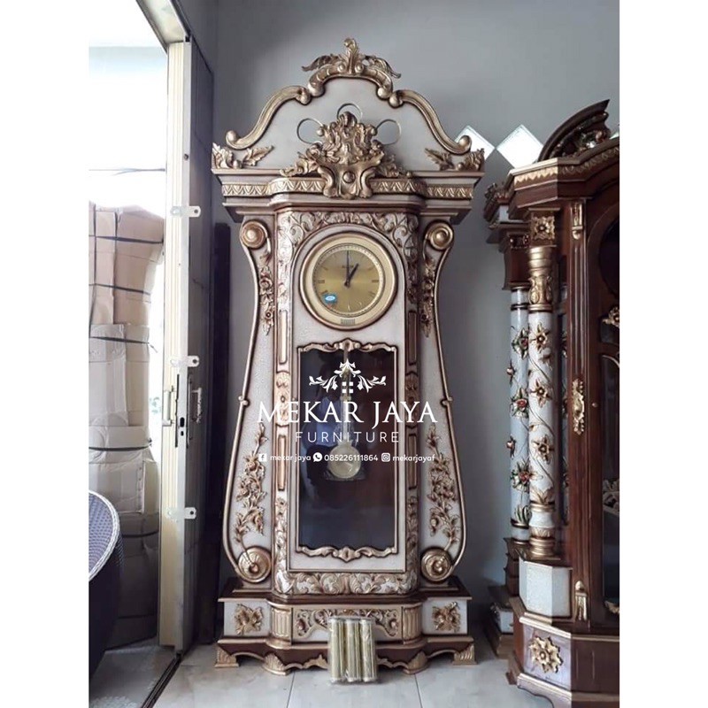 Set Almari Jam Hias Jati Furniture Jepara Minimalis