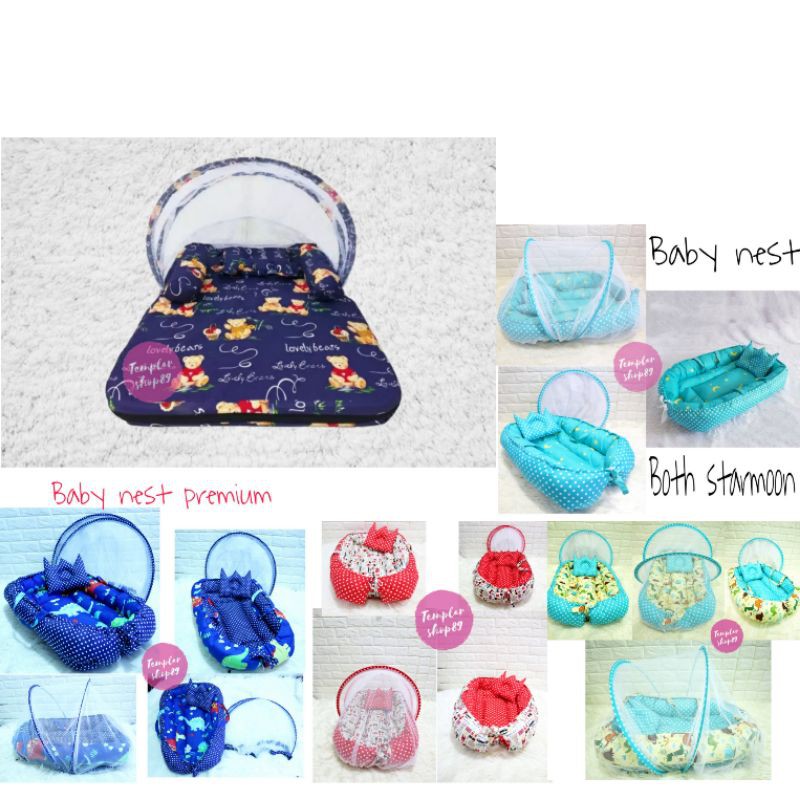 Kasur bayi kelambu set bantal guling lipat bears lovely termurah