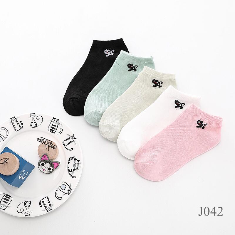 KAOS KAKI MOTIF  BLACK CAT J042
