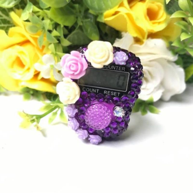 MAWAR SUSUN Tasbih digital swarovski Non Led tasbih Blink Tasbih Lucu Unik Cantik elegan kado ultah